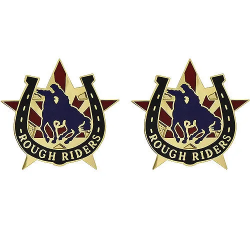 118th Cavalry Regiment Unit Crest (Rough Riders) - Sold in Pairs