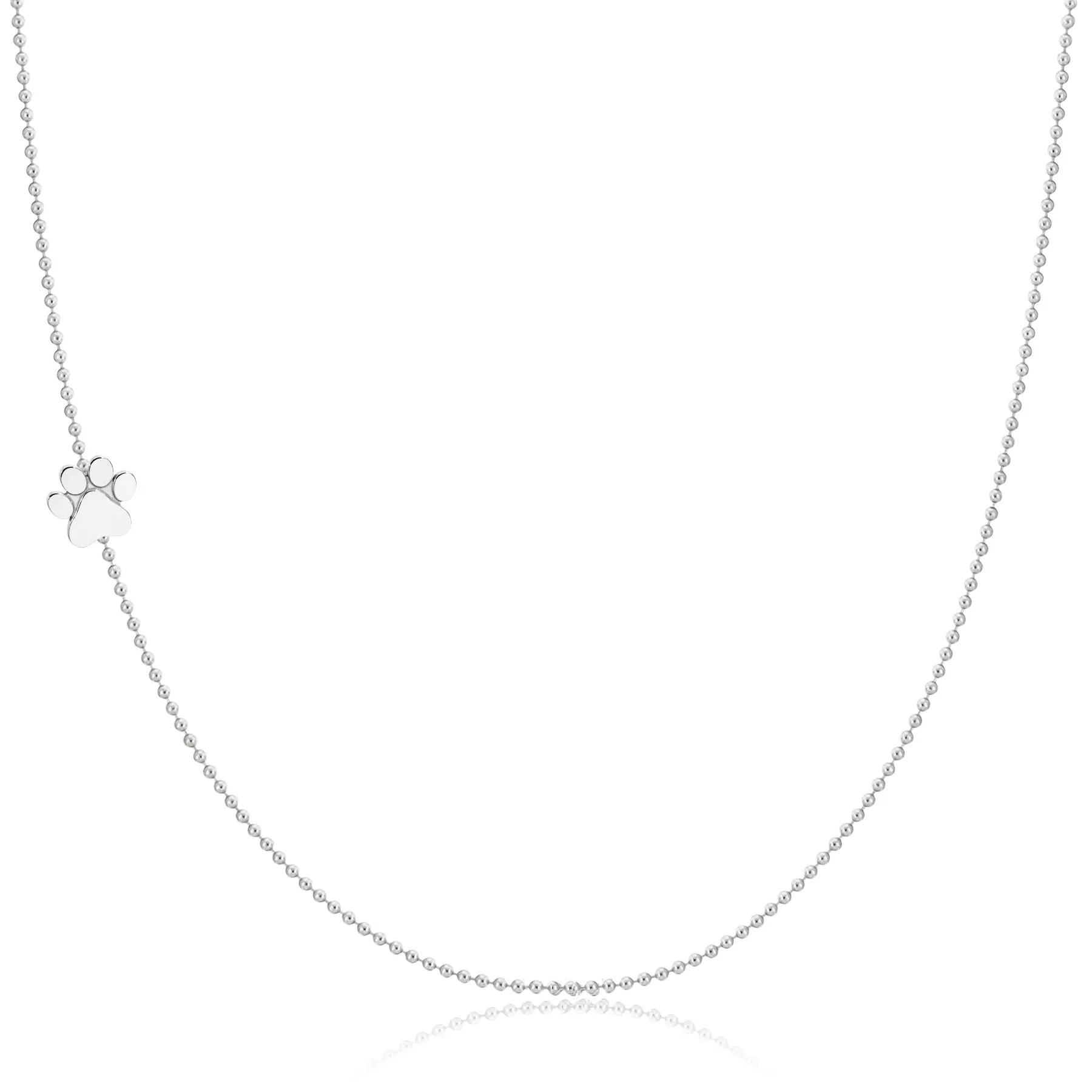 14K GOLD ASYMMETRICAL CHARM NECKLACE - Paw