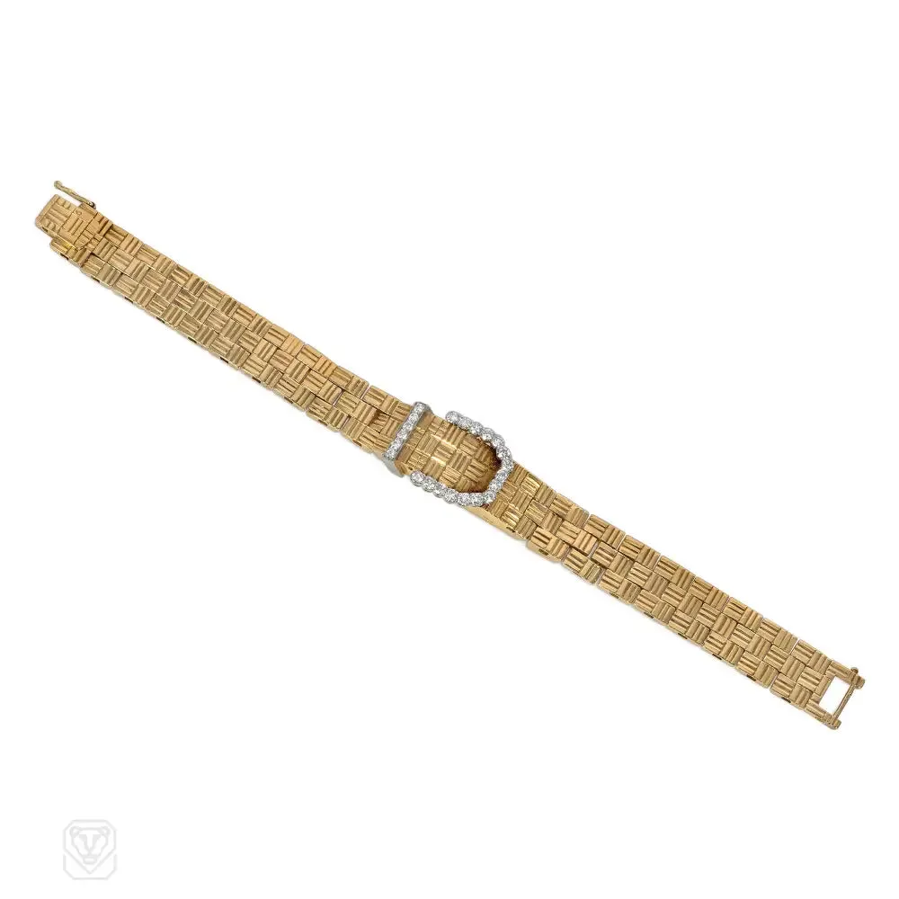 1950s Cartier gold and diamond bracelet watch