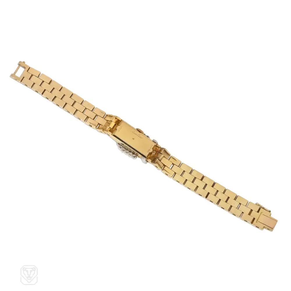 1950s Cartier gold and diamond bracelet watch