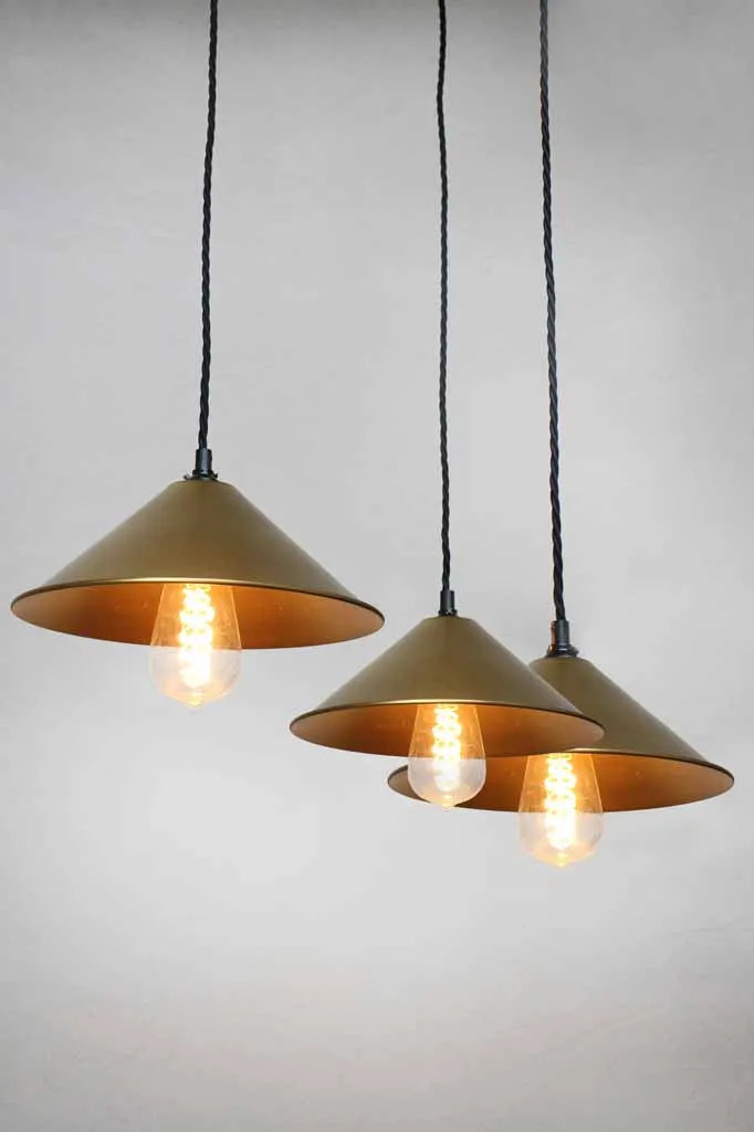 3 Light Gooseneck Ceiling Pendant Cord- B22 Lamp Holder