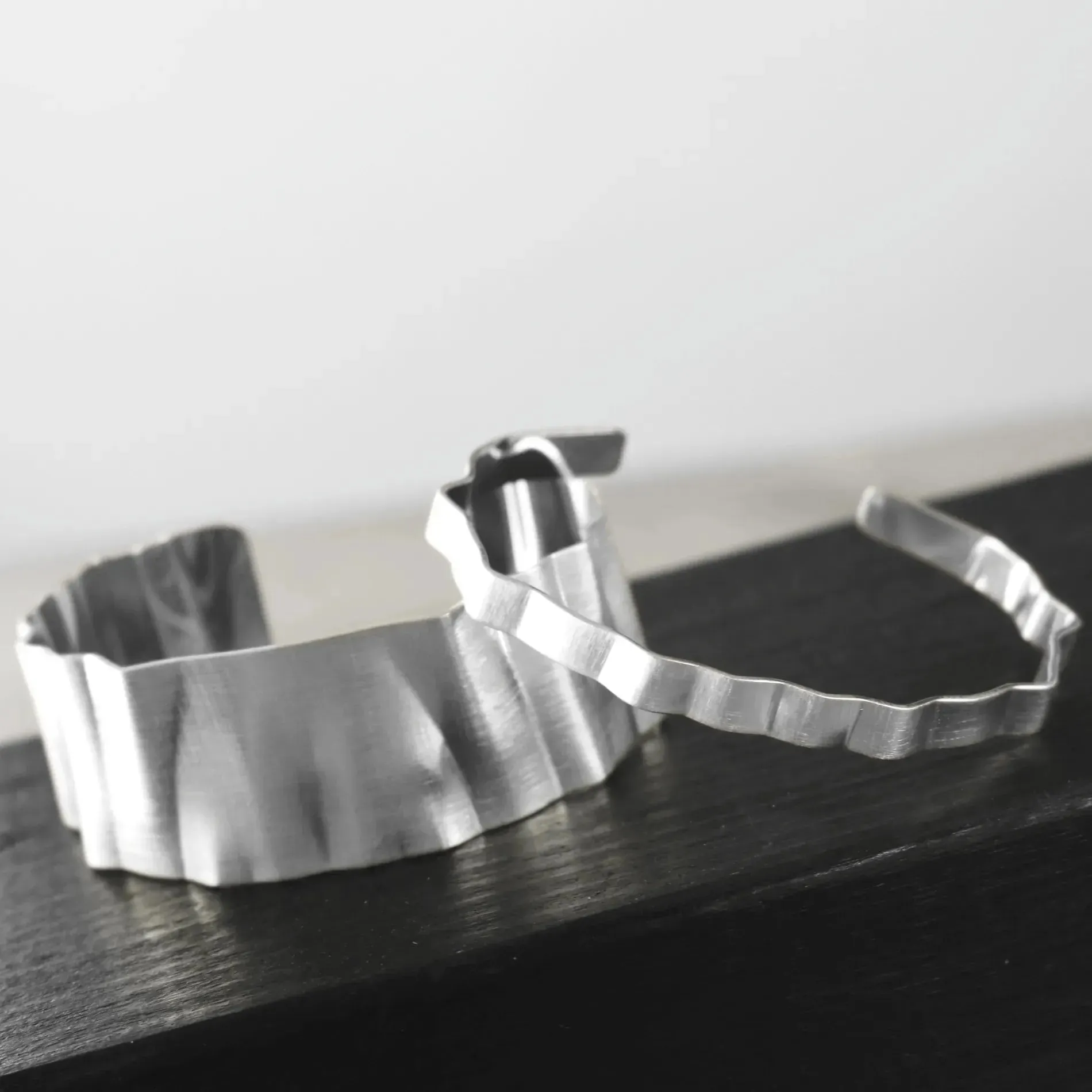 Alaya Statement Wave Cuff Bracelet Silver Plating