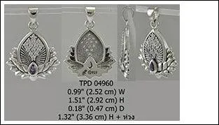 Angel Wings and Lotus with Gemstone Pendant TPD4960