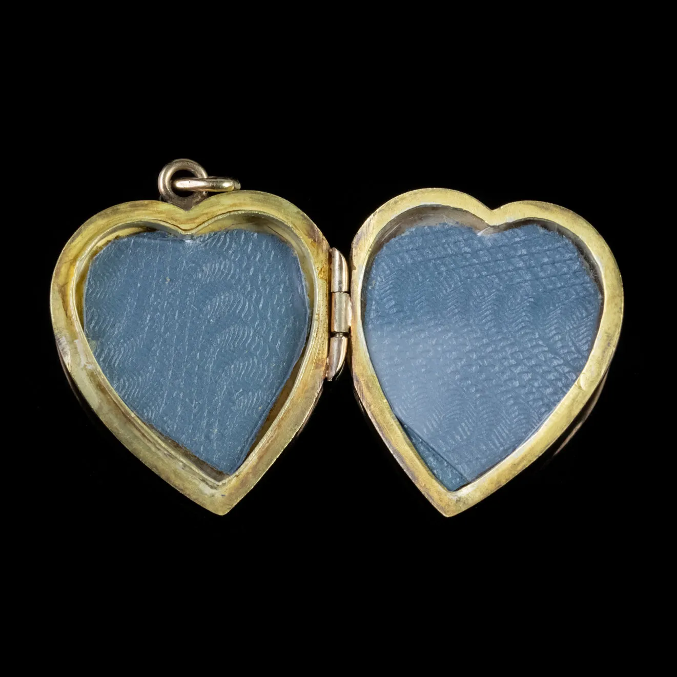 Antique Edwardian Diamond Heart Locket Crescent Star 18Ct Gold Dated 1909