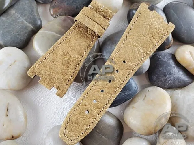 AP Bands Gold Elephant Leather Strap For Royal Oak Offshore 42mm