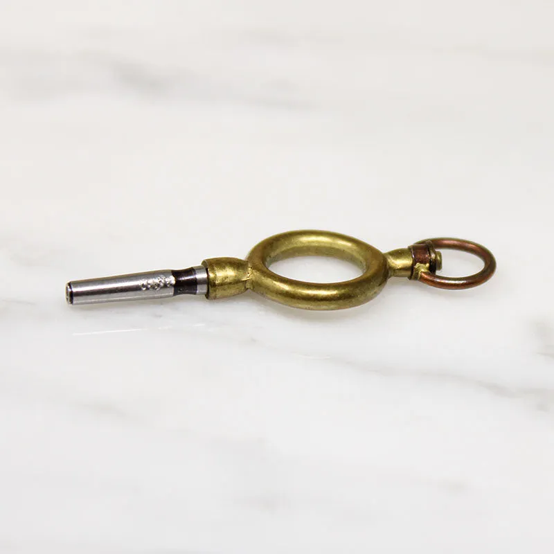 Austere Victorian Brass & Steel Watch Key