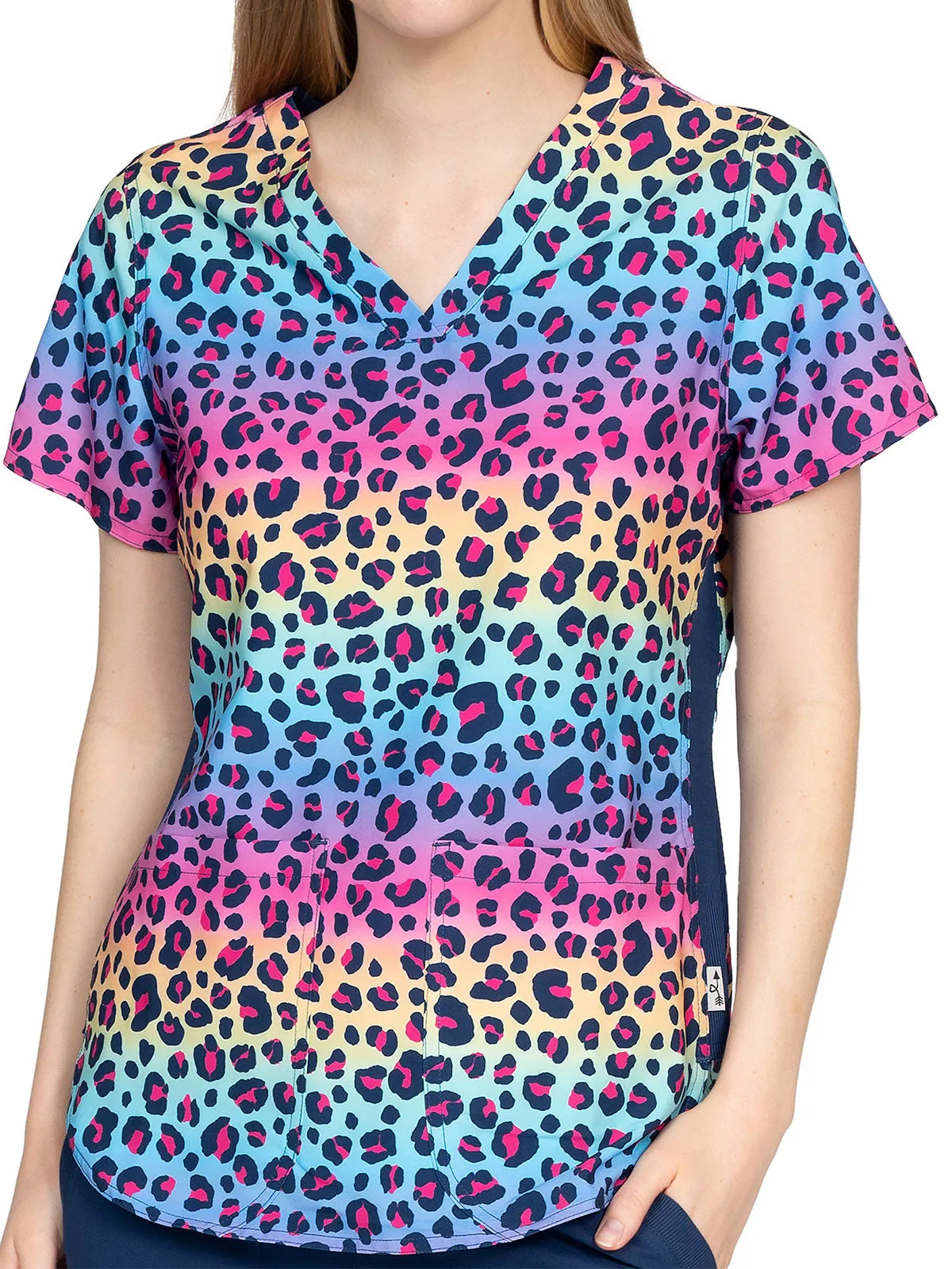 Ava Therese Women's Animal Motion Print Scrub Top