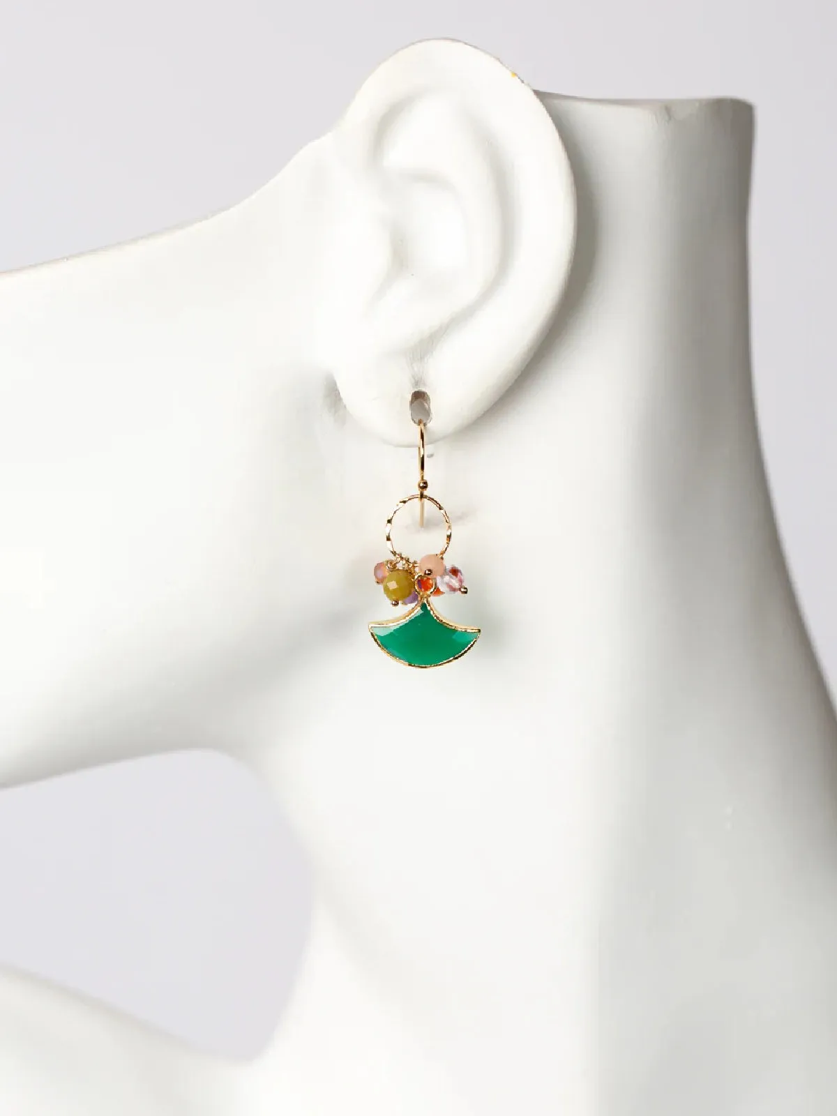 Bergamot Green Onyx Cluster Dangles by Anne Vaughan