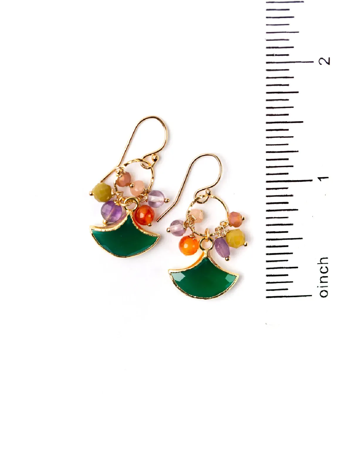 Bergamot Green Onyx Cluster Dangles by Anne Vaughan