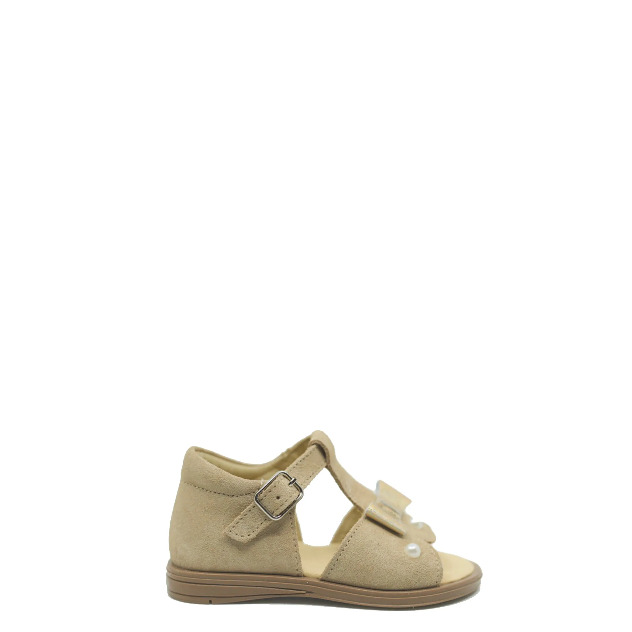 Blublonc Beige Bow Baby Sandal