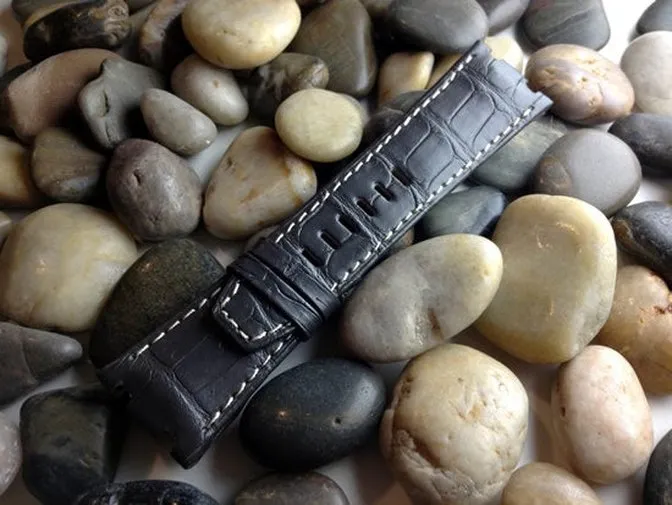 Capolavoro Charcoal Grey Alligator Leather Strap For Audemars Piguet Royal Oak Offshore 44mm Chronograph