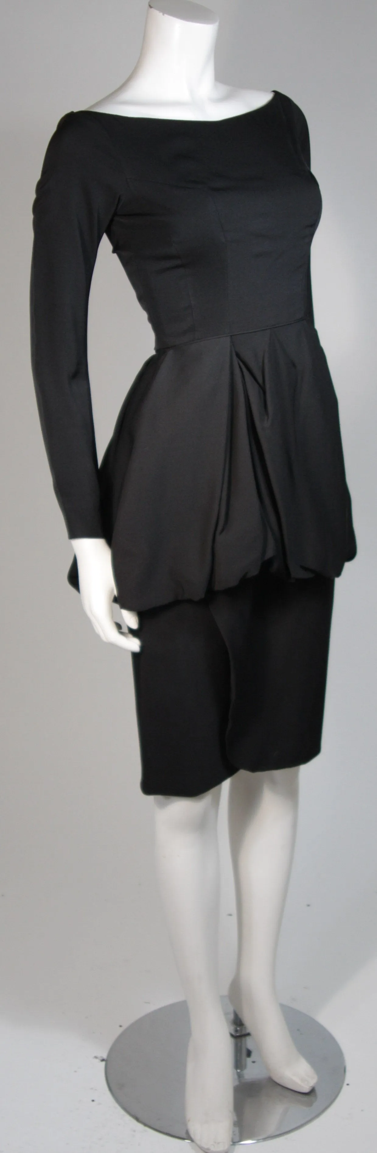 CEIL CHAPMAN Black Draped Princess Style Waist Dress Size XS