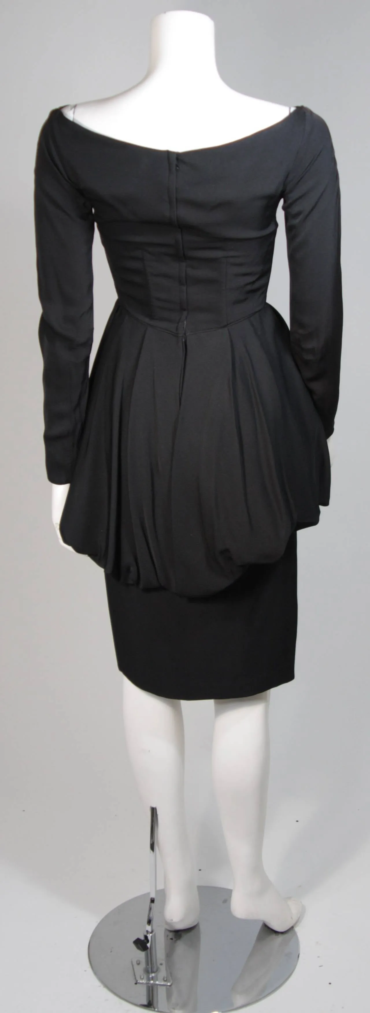 CEIL CHAPMAN Black Draped Princess Style Waist Dress Size XS