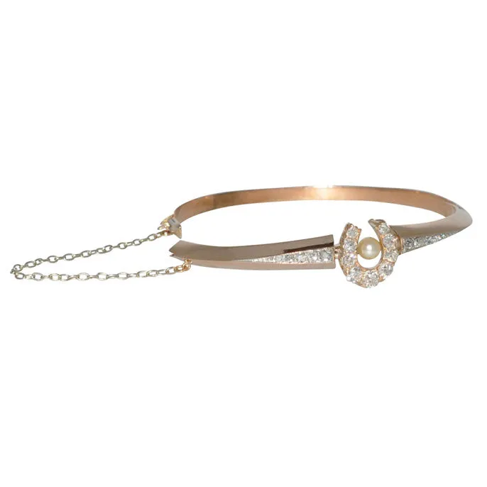 Diamond Horse Shoe Bangle