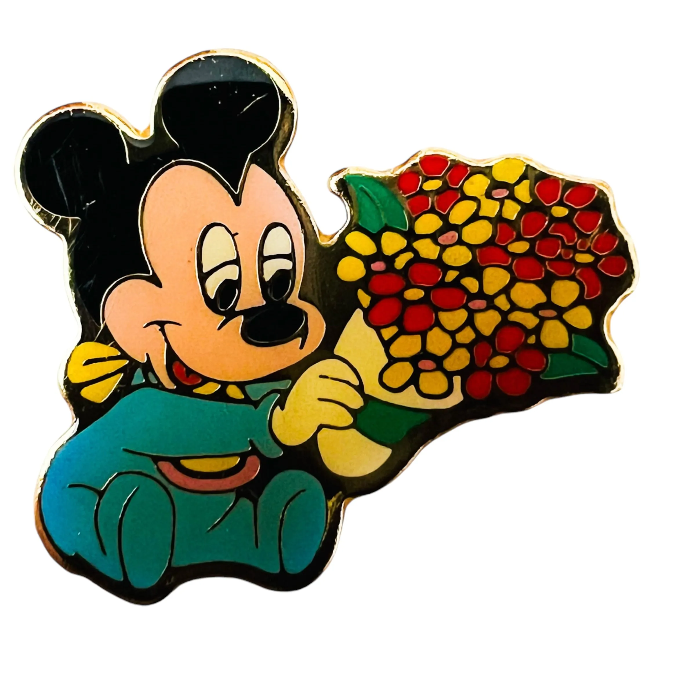 Disney Baby Mickey Holding Boutique of Flowers Pin