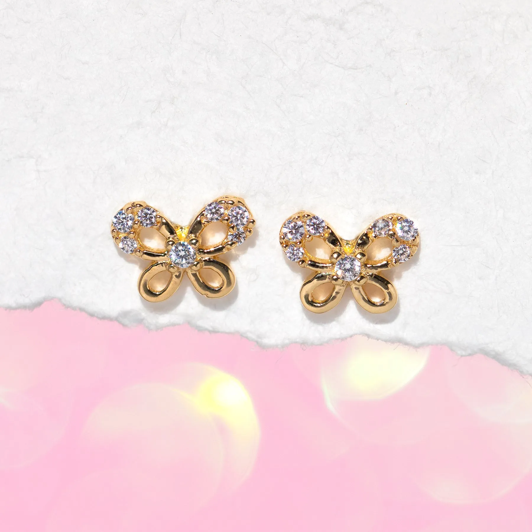 Fine Butterfly Bow Studs