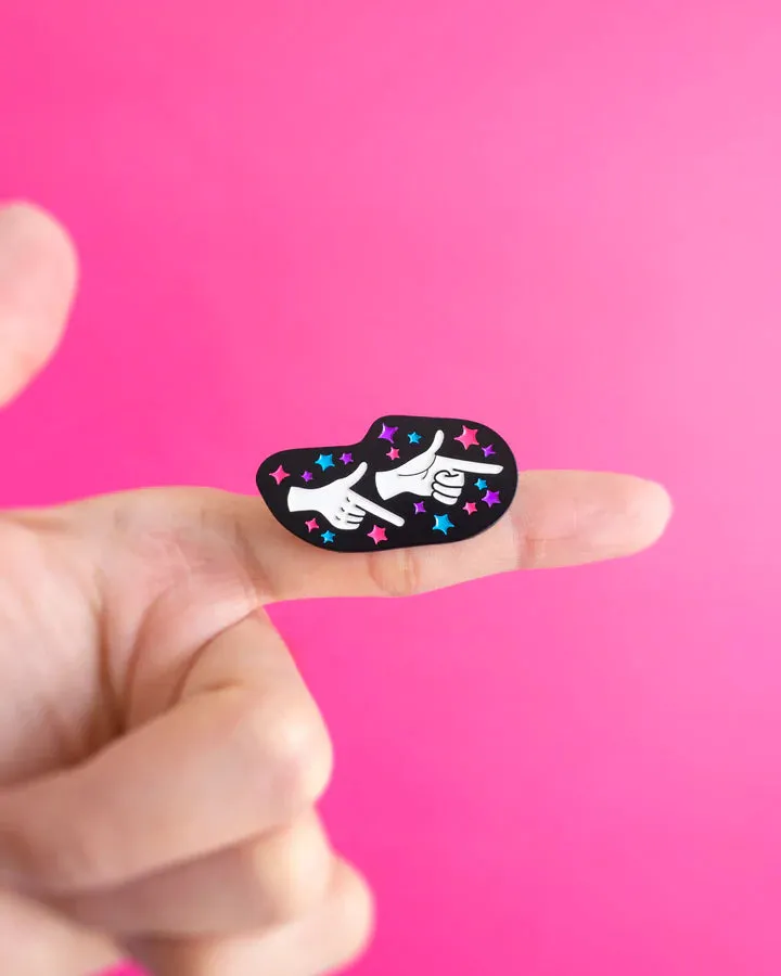 Finger Guns (Bisexual) — enamel pin