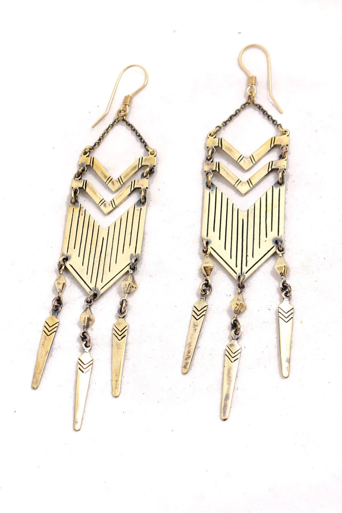 Hilmer x Sparrow Chevron Plate Earrings