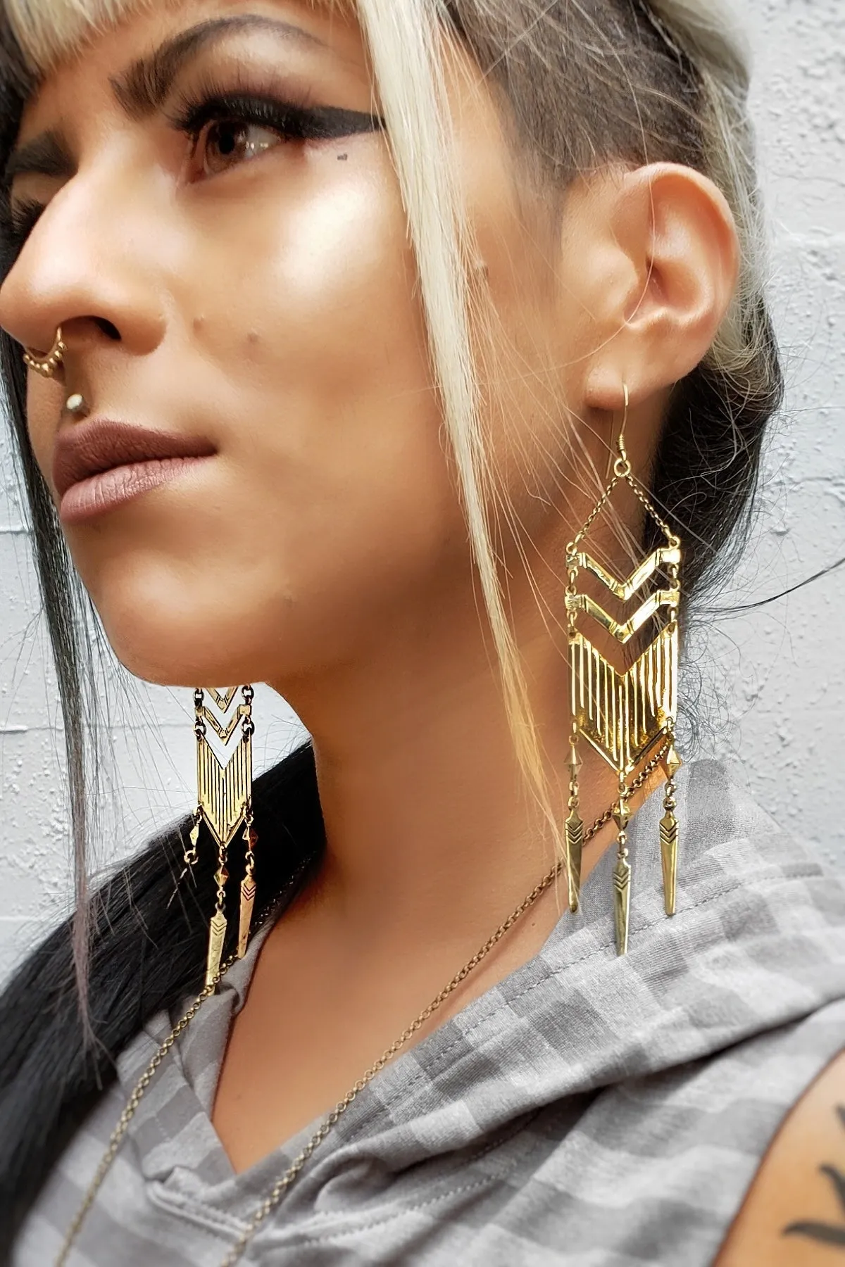 Hilmer x Sparrow Chevron Plate Earrings