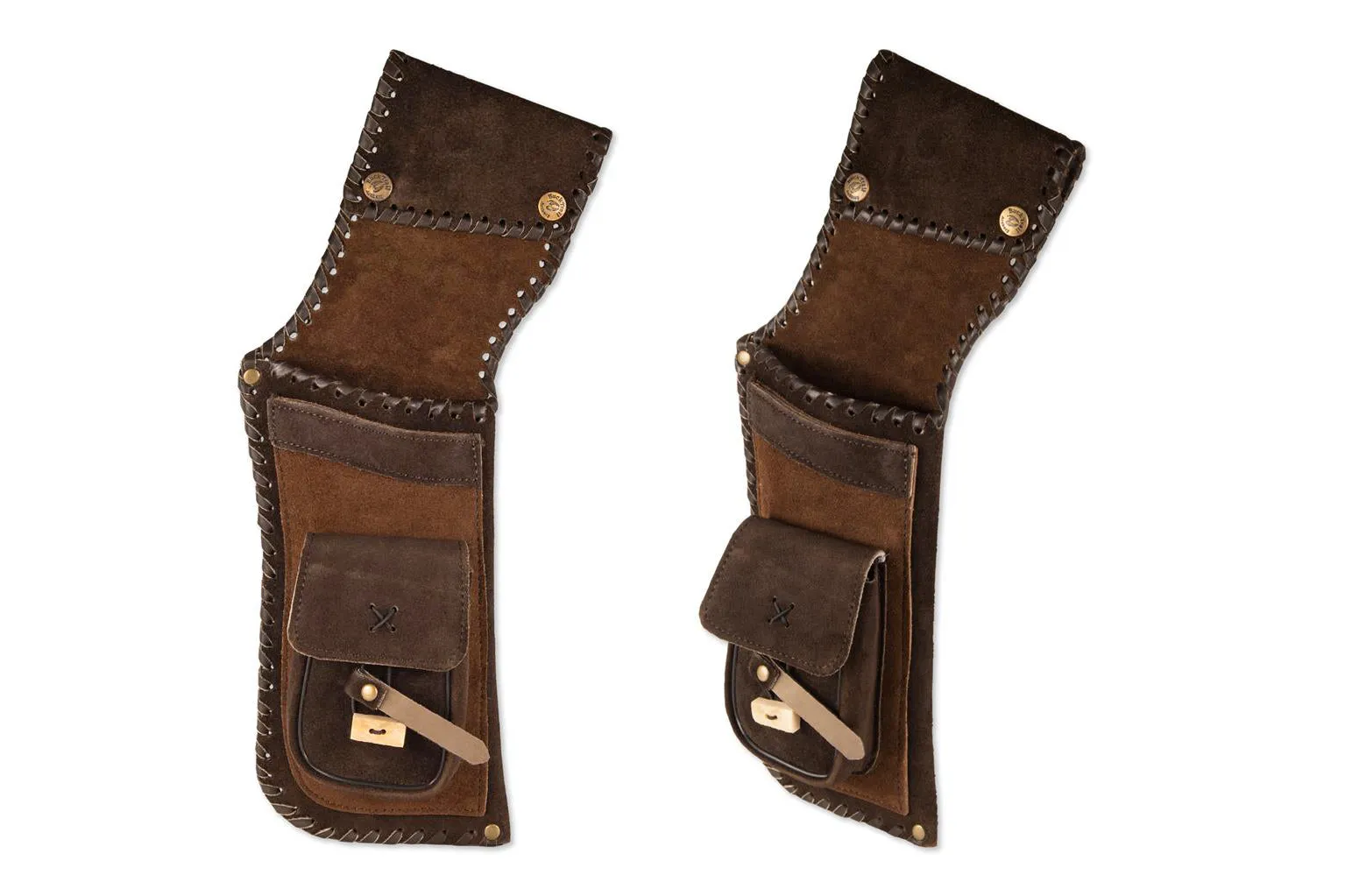 Hip quiver in brown suede leather