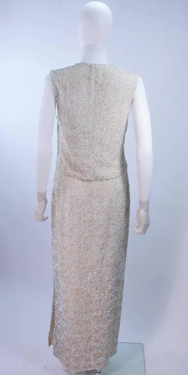 JEWELS Vintage 1950s Iridescent Beaded Gown Wedding Size 8-12