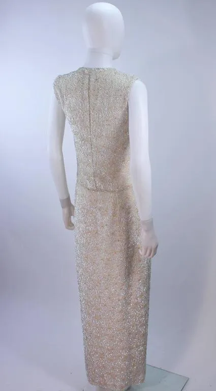 JEWELS Vintage 1950s Iridescent Beaded Gown Wedding Size 8-12