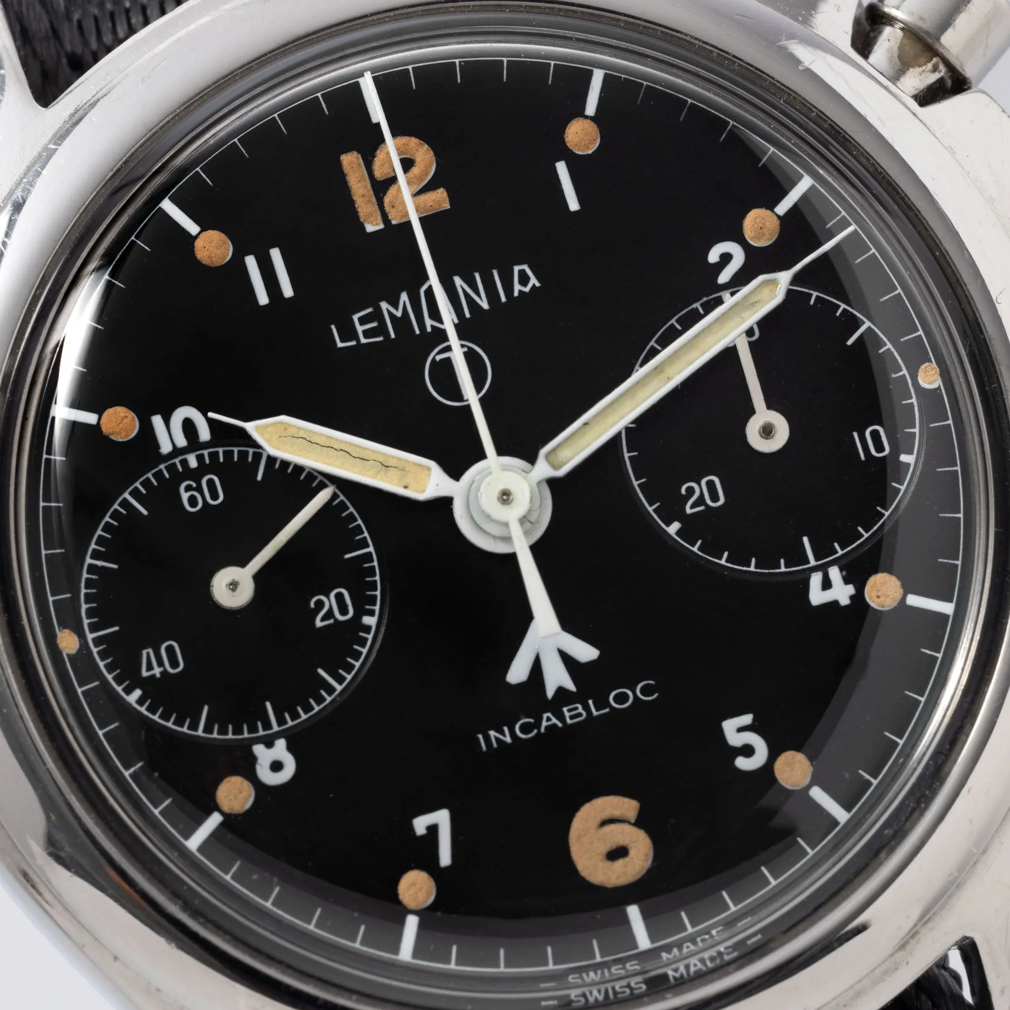 Lemania Monopusher Chronograph Issued to British Armed Forces 6bb  ‌