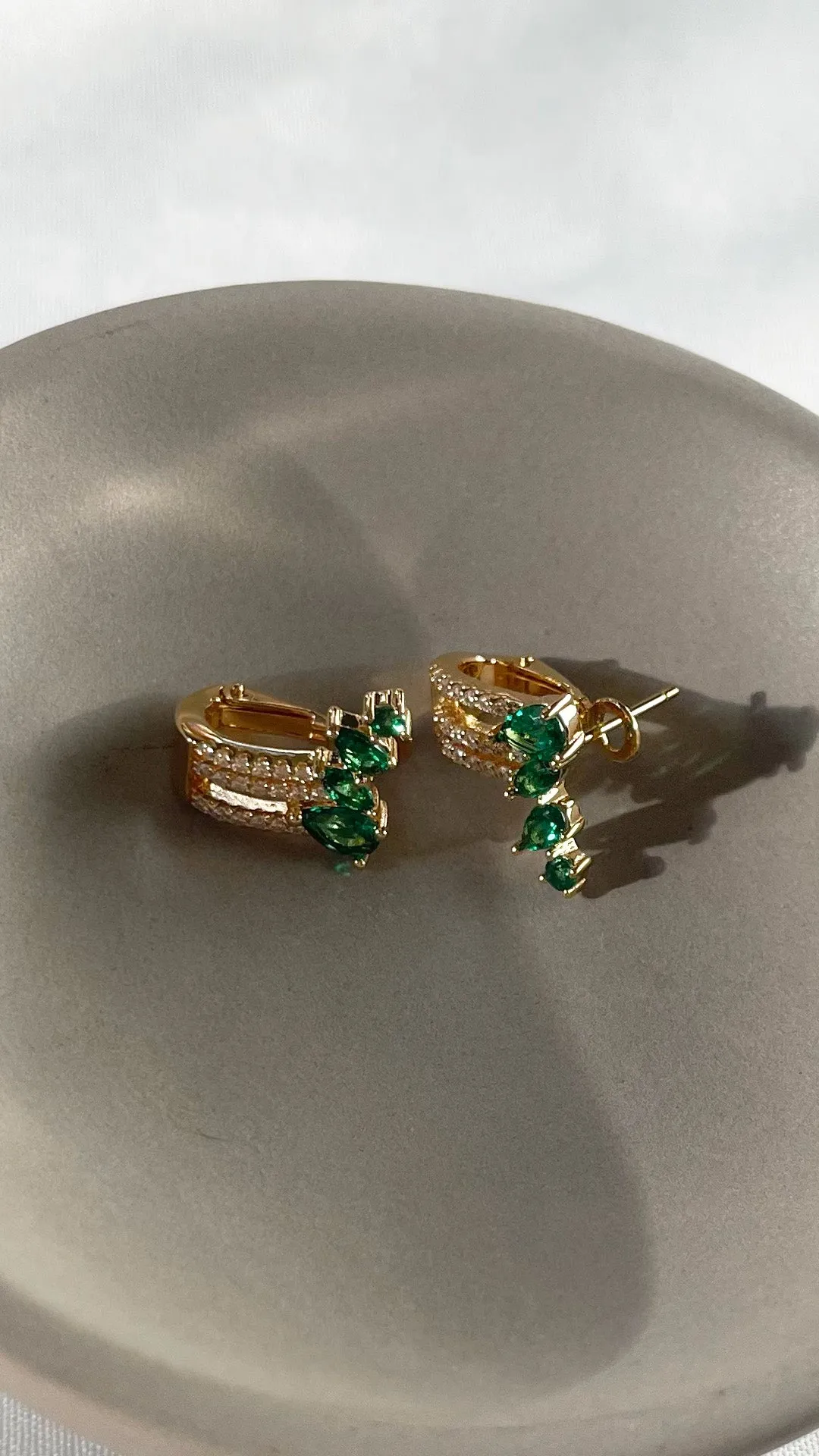 Luanne Emerald Earrings 18K Gold Vermeil