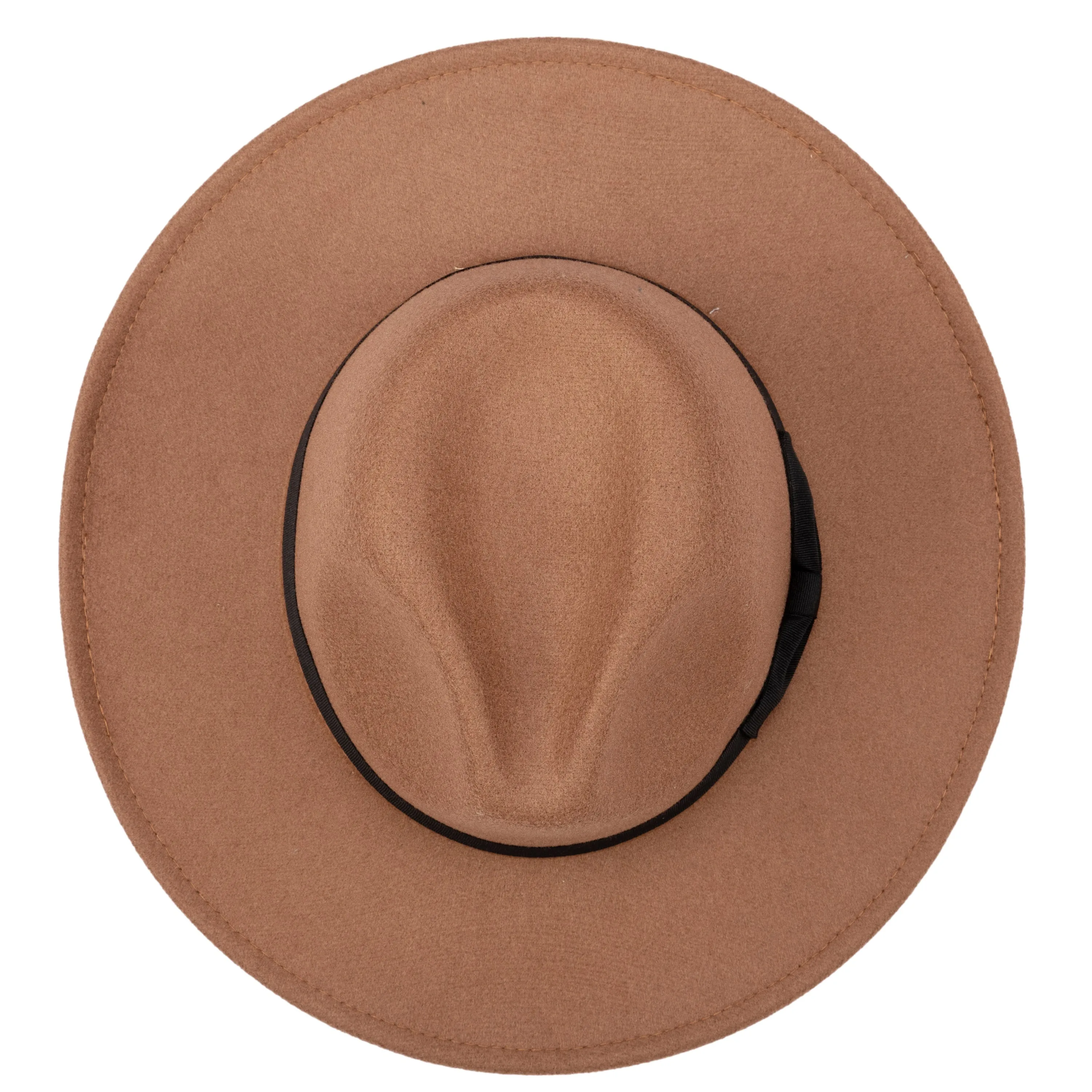 Men's Faux Felt Fedora With Grosgrain