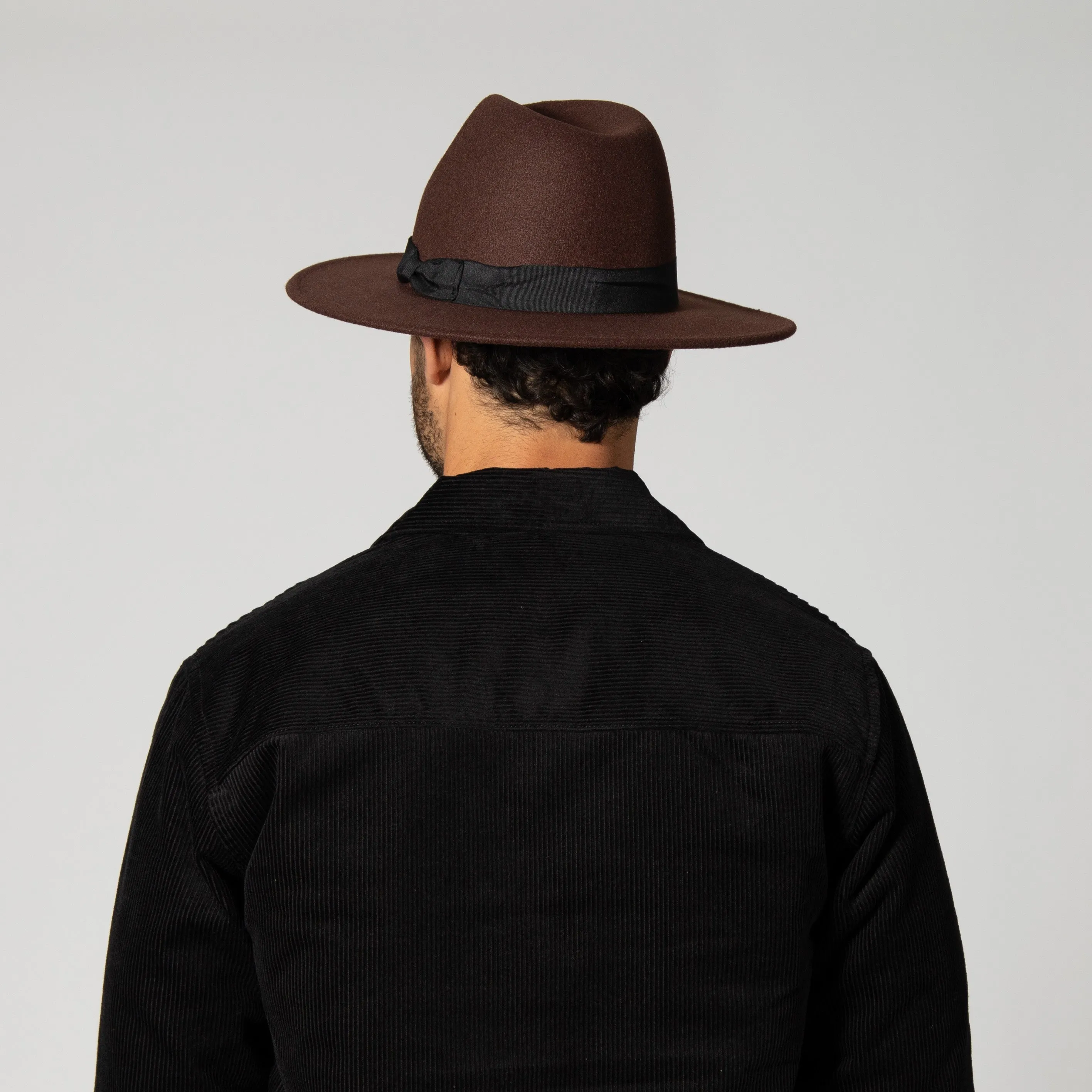 Men's Faux Felt Fedora With Grosgrain