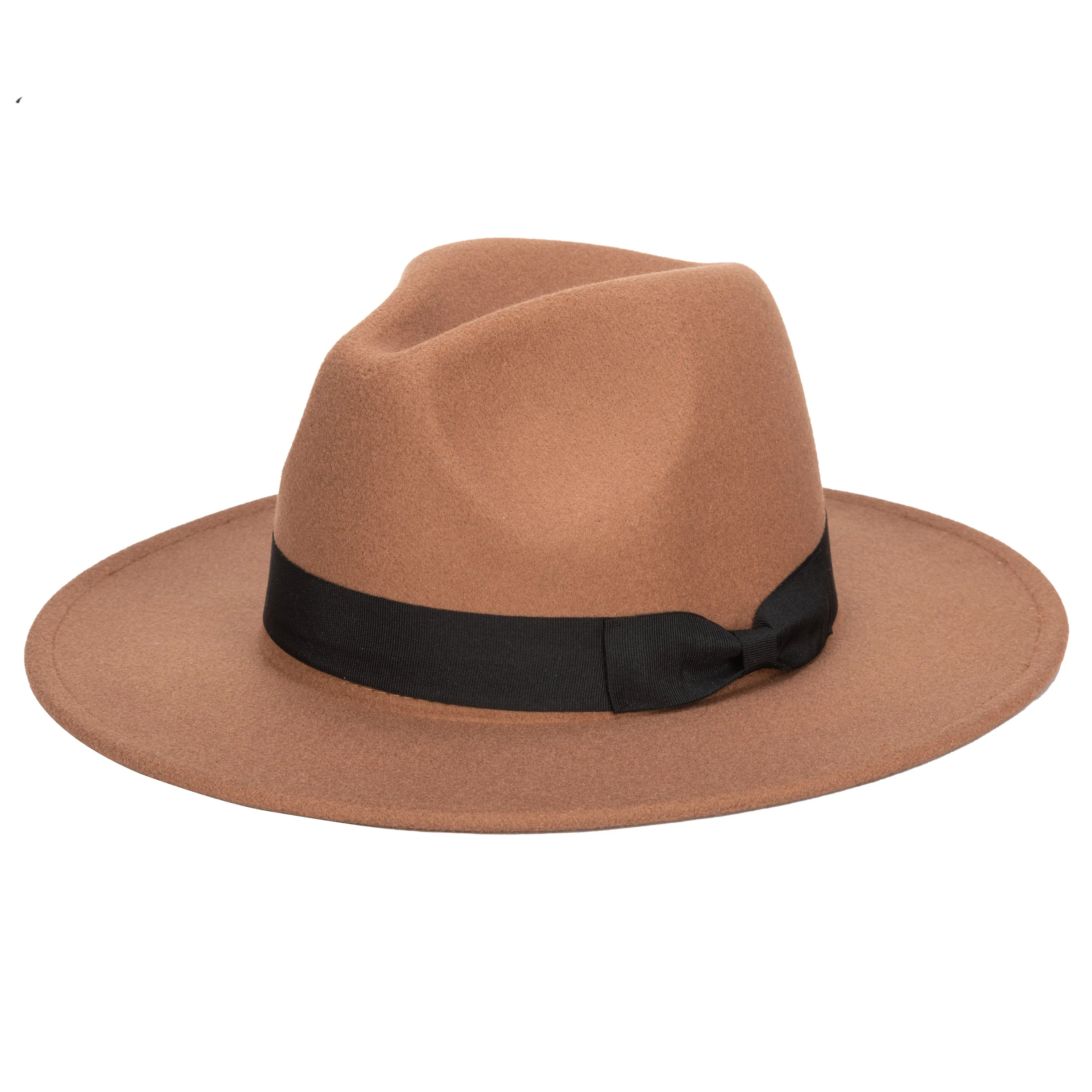 Men's Faux Felt Fedora With Grosgrain