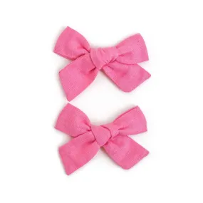 Pigtail Bows - Taffy Linen