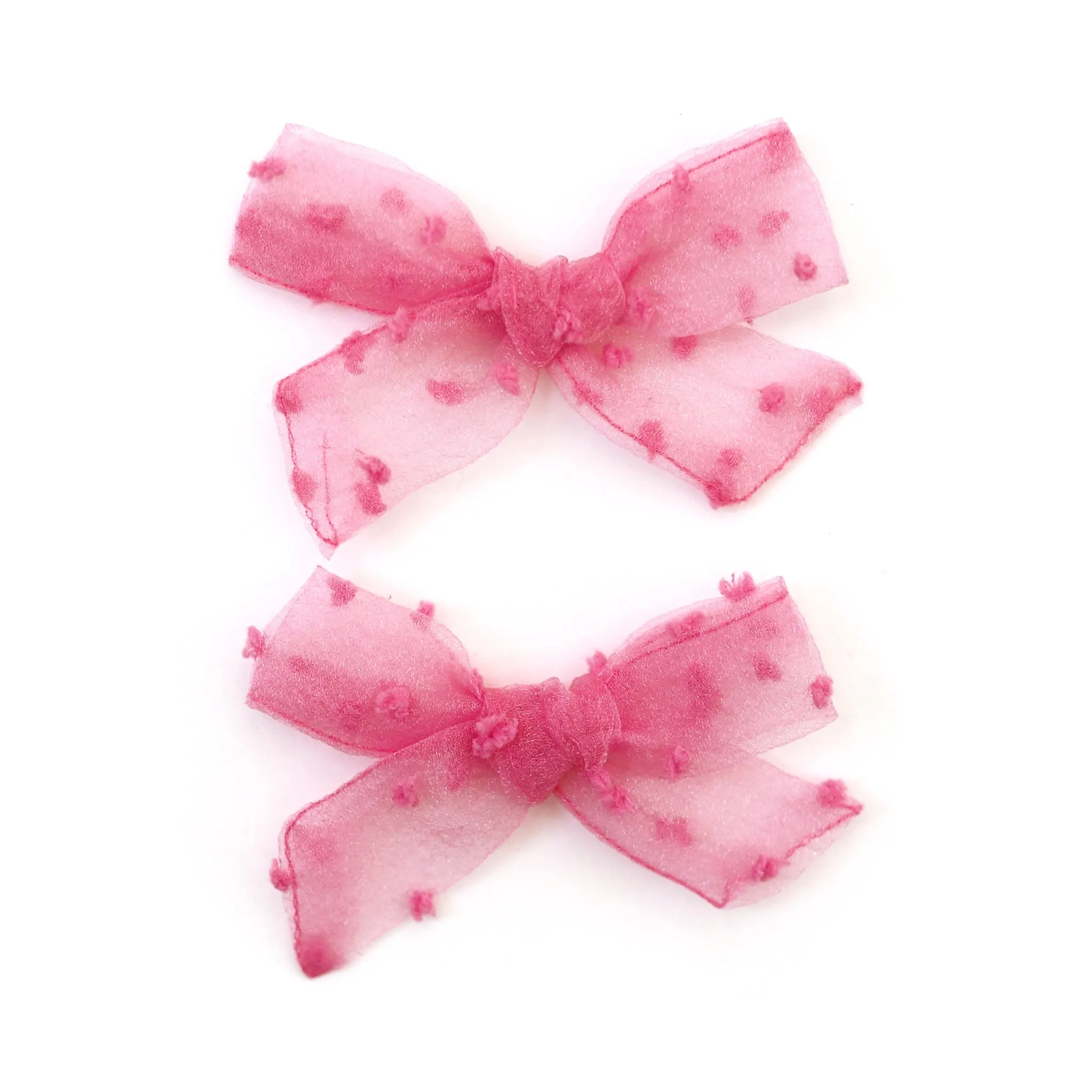 Pigtail Bows - Taffy Sheer Dot