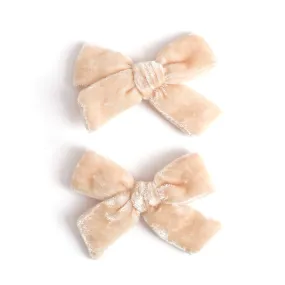 Pigtail Bows - Vanilla Velvet