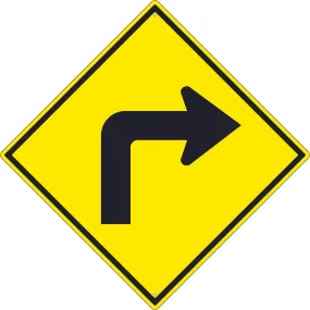 (Right Turn Arrow Graphic) Sign, 30X30, .080 Hip Ref Alum - TM240K