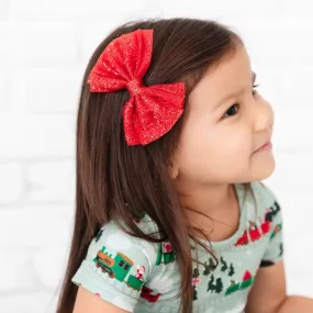 Tutu Bow Clip - Sparkly Red