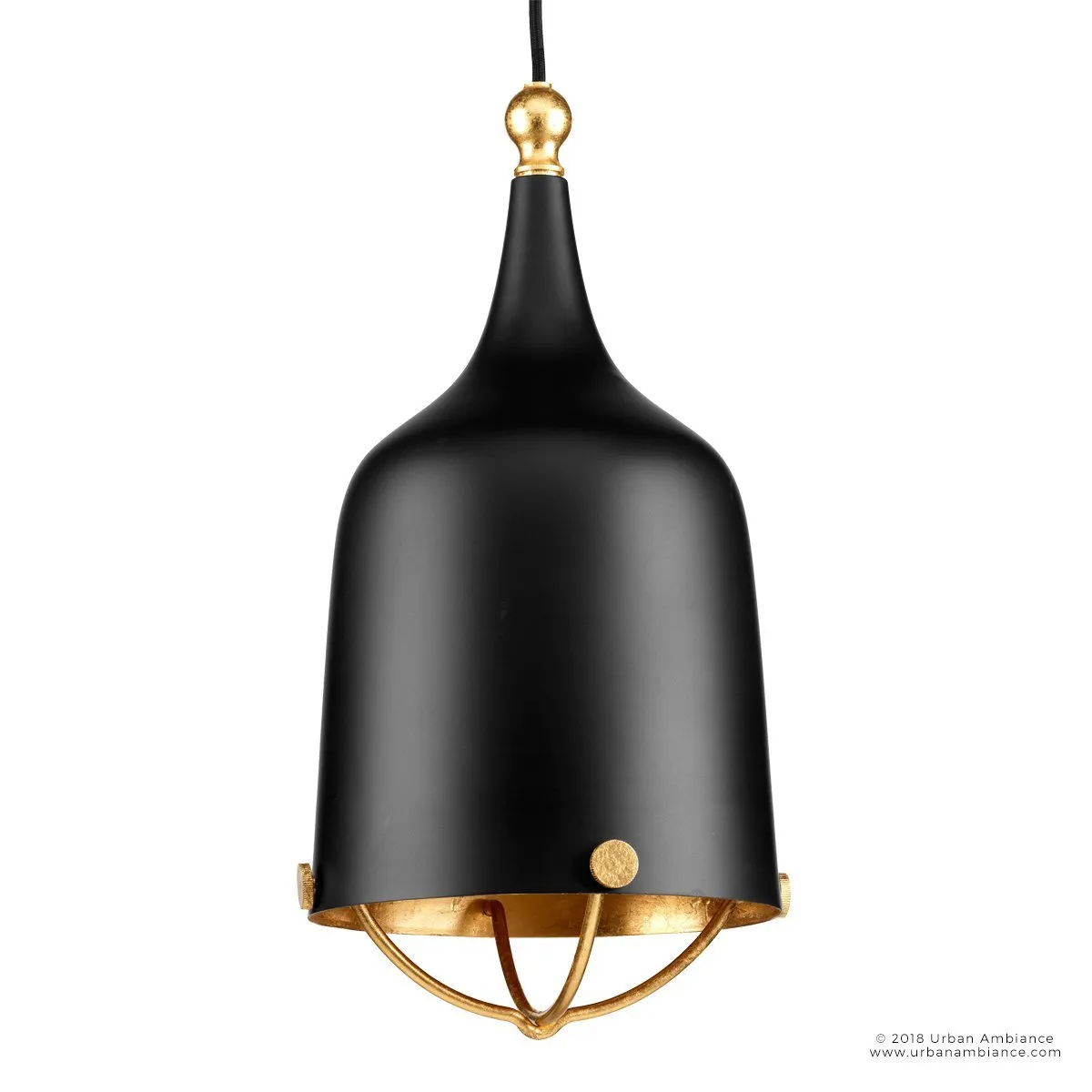 UHP2343 Americana Modern Pendant, 16-3/4"H x 8-3/8"W, Midnight Black Finish, Cincinnati Collection